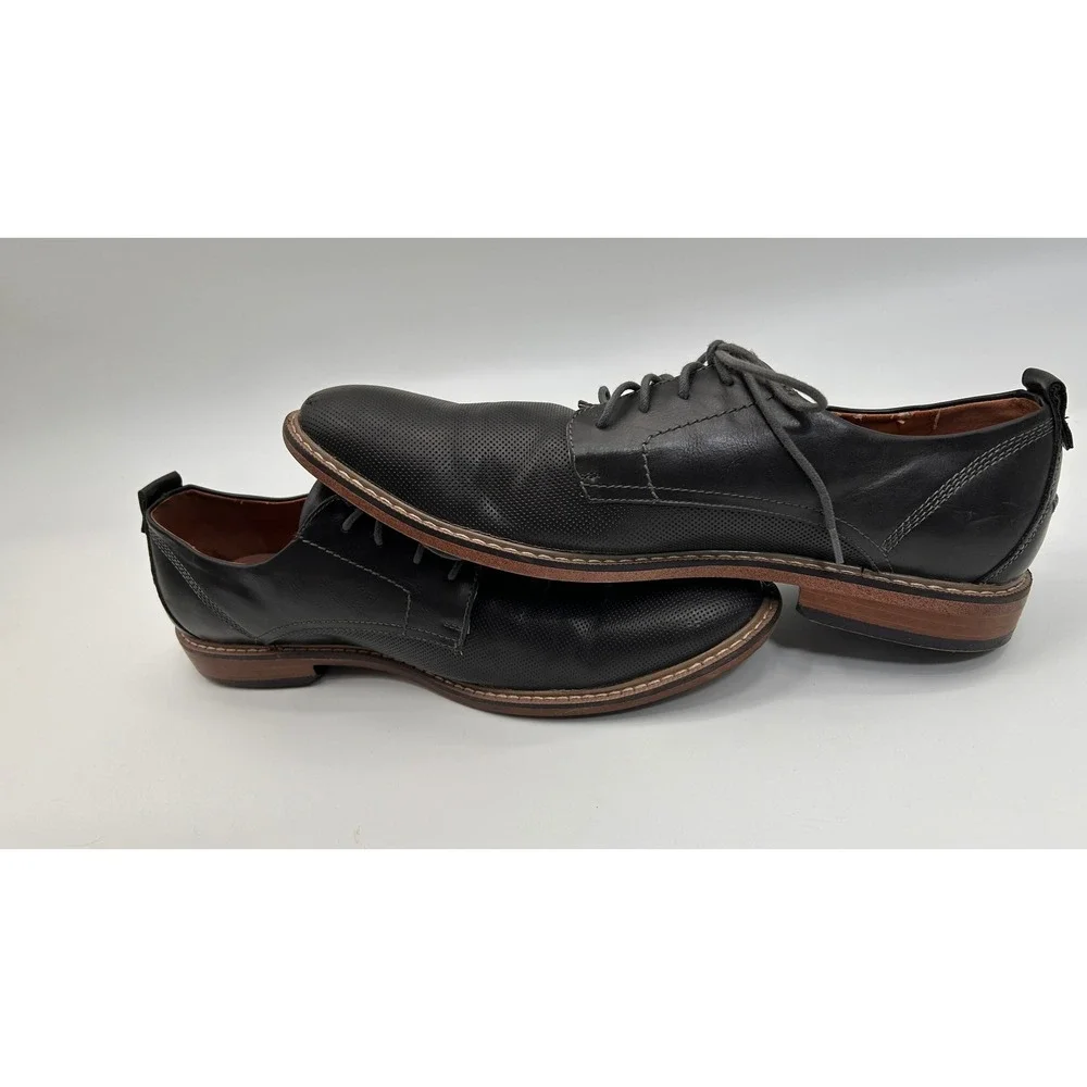 Madden M-NYTRO Mens Black Perforated Derby Dress Shoes Size 12 Business Casual